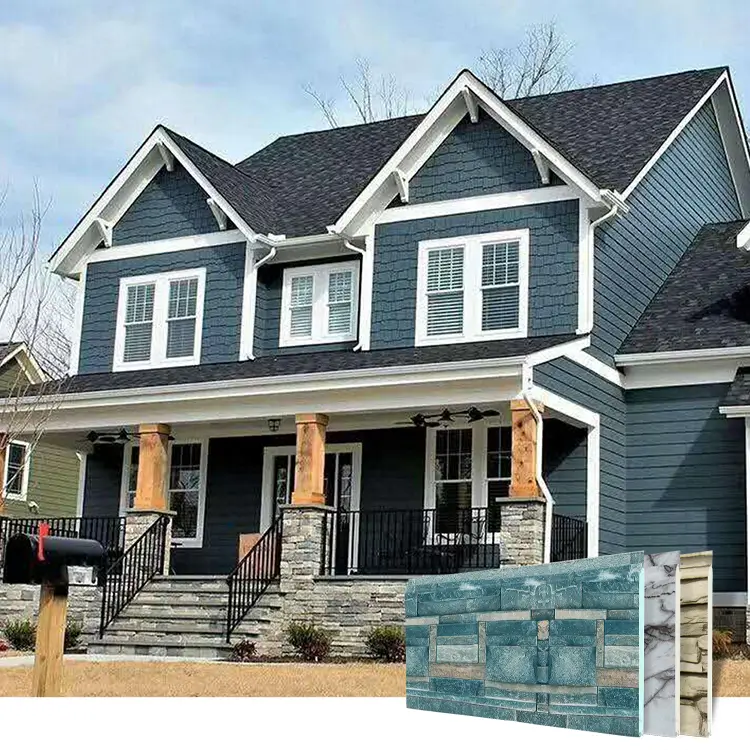 Inspirasi desain fasad rumah dengan tampilan motif batu