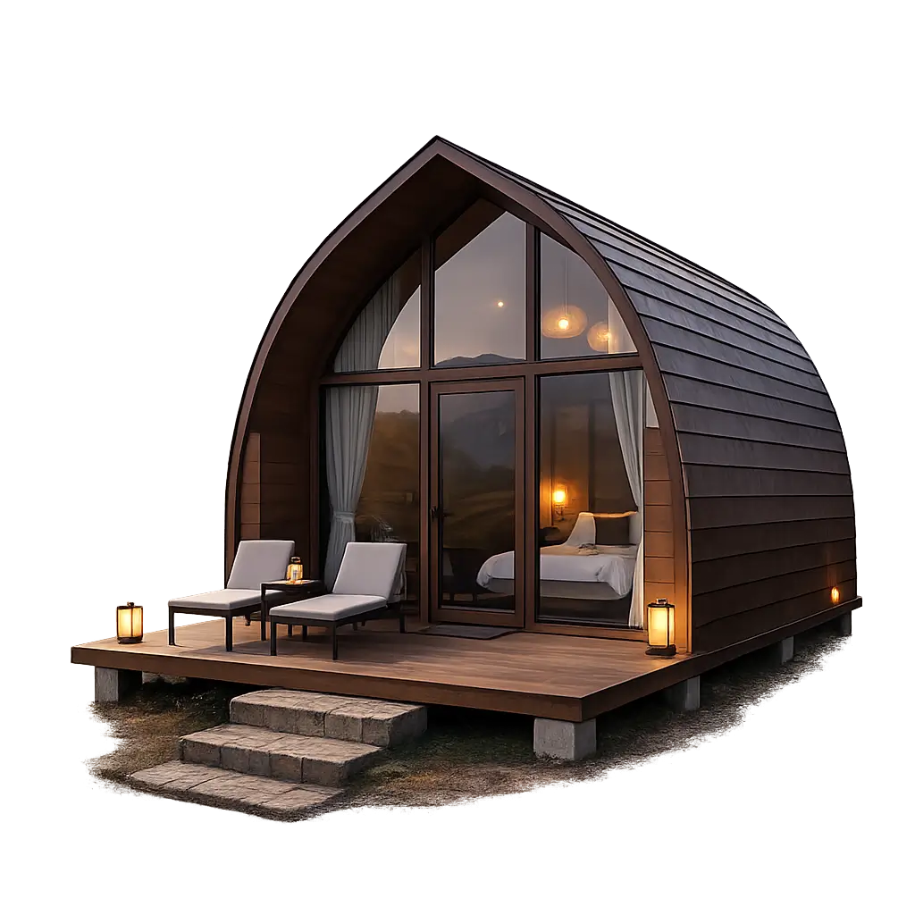 Glamping modular Indonesia dengan desain modern untuk resort dan eco tourism