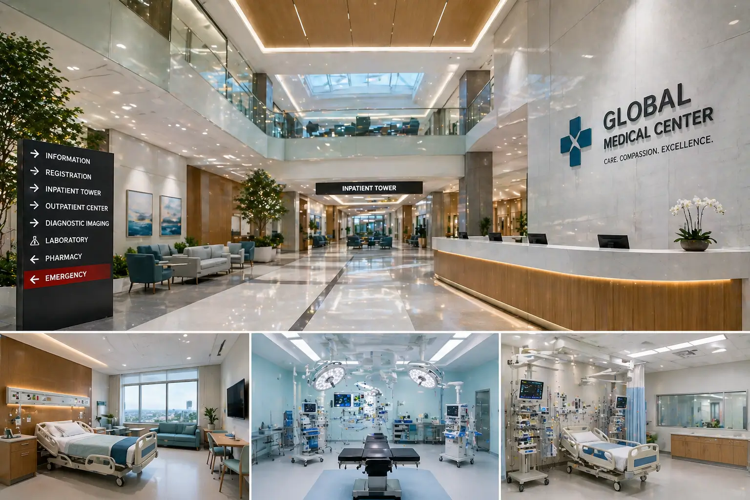 Interior rumah sakit modern dengan standar medis tinggi hasil konstruksi profesional