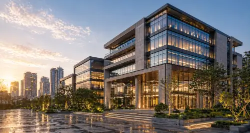 Proyek gedung komersial dan perkantoran modern