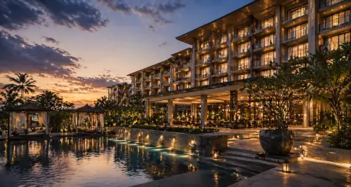 Proyek hotel resort mewah dengan desain modern dan fasilitas premium