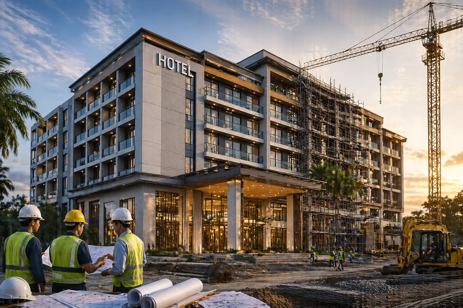 Pembangunan hotel baru profesional