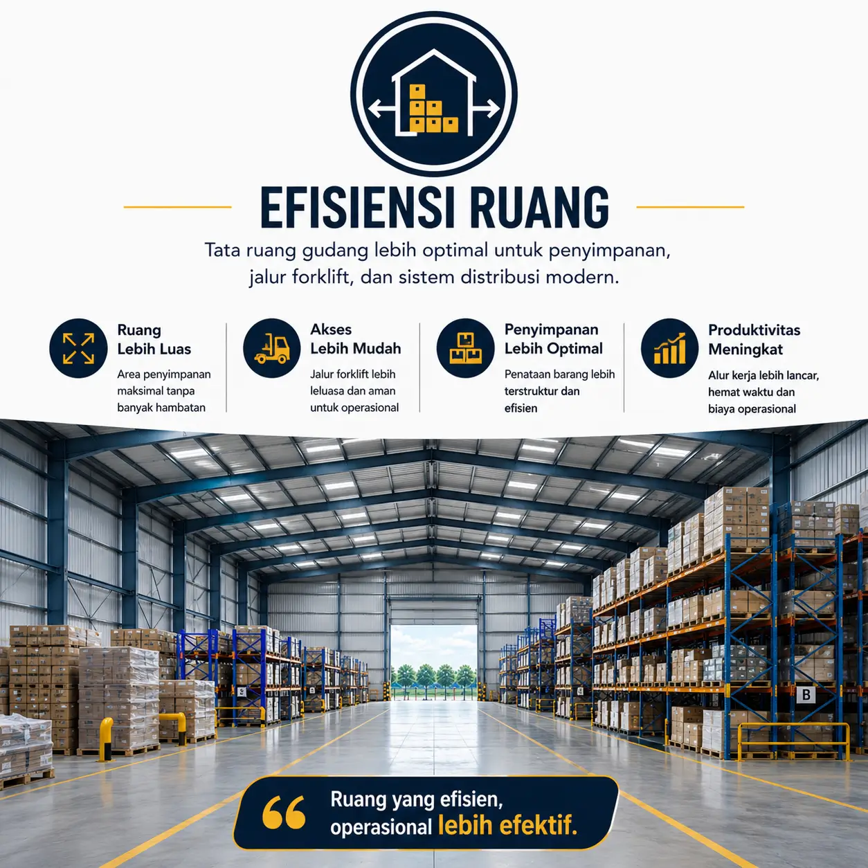 Efisiensi ruang gudang baja
