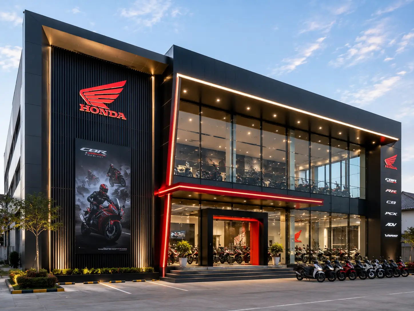 Kontraktor fasad showroom modern