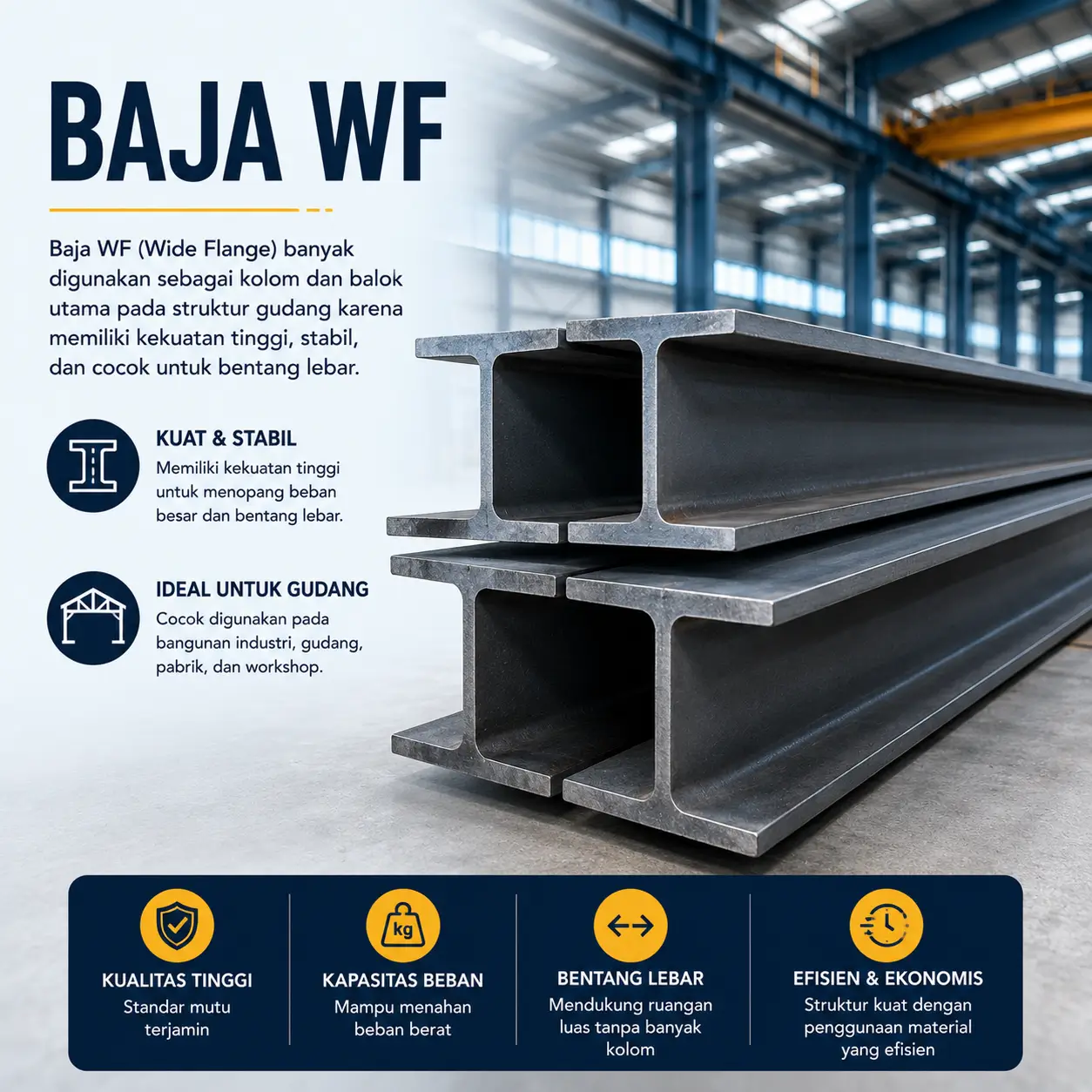 Baja WF untuk struktur gudang