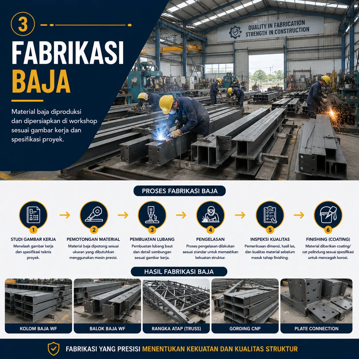 Fabrikasi struktur baja gudang