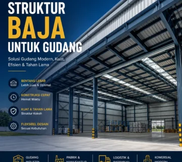 Struktur baja untuk gudang modern