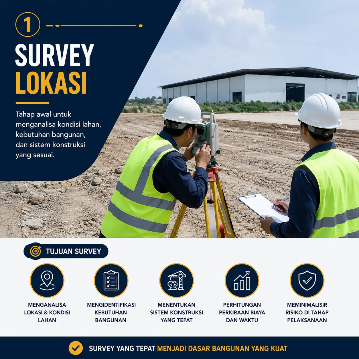 Survey lokasi konstruksi gudang