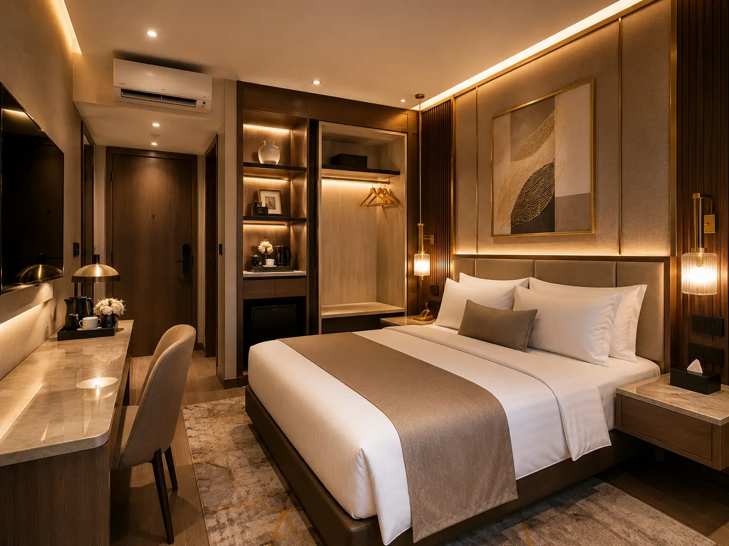 Desain kamar hotel elegan