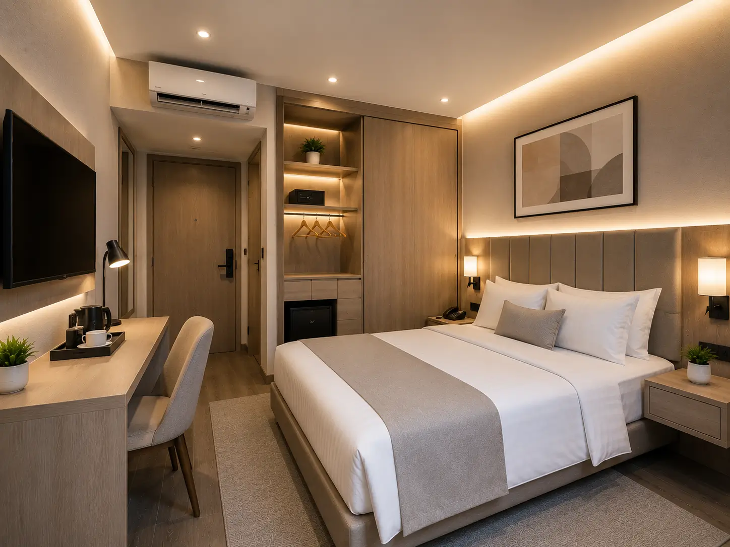 Desain kamar hotel modern 3x4