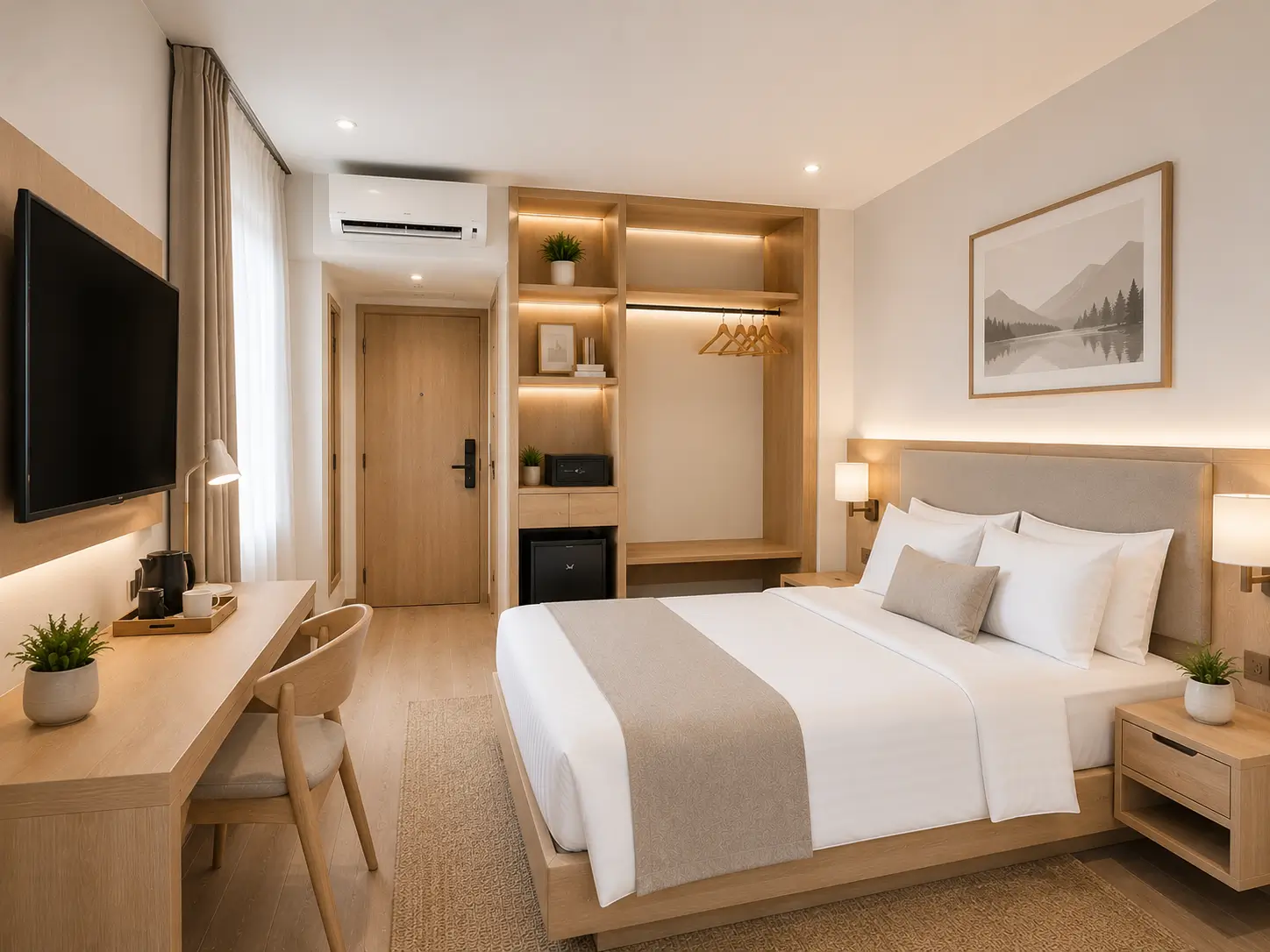Desain kamar hotel Scandinavian