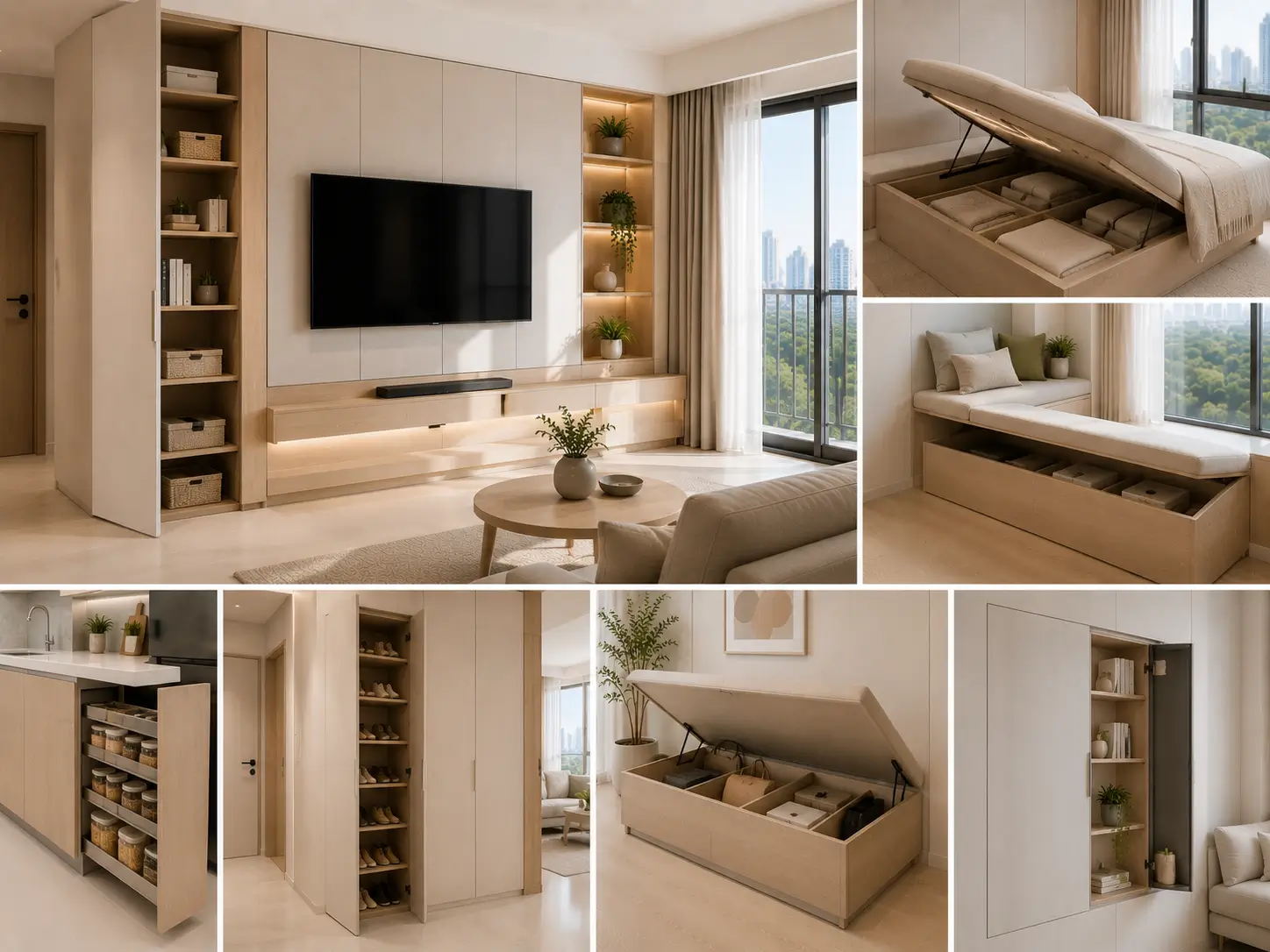 Hidden storage apartemen