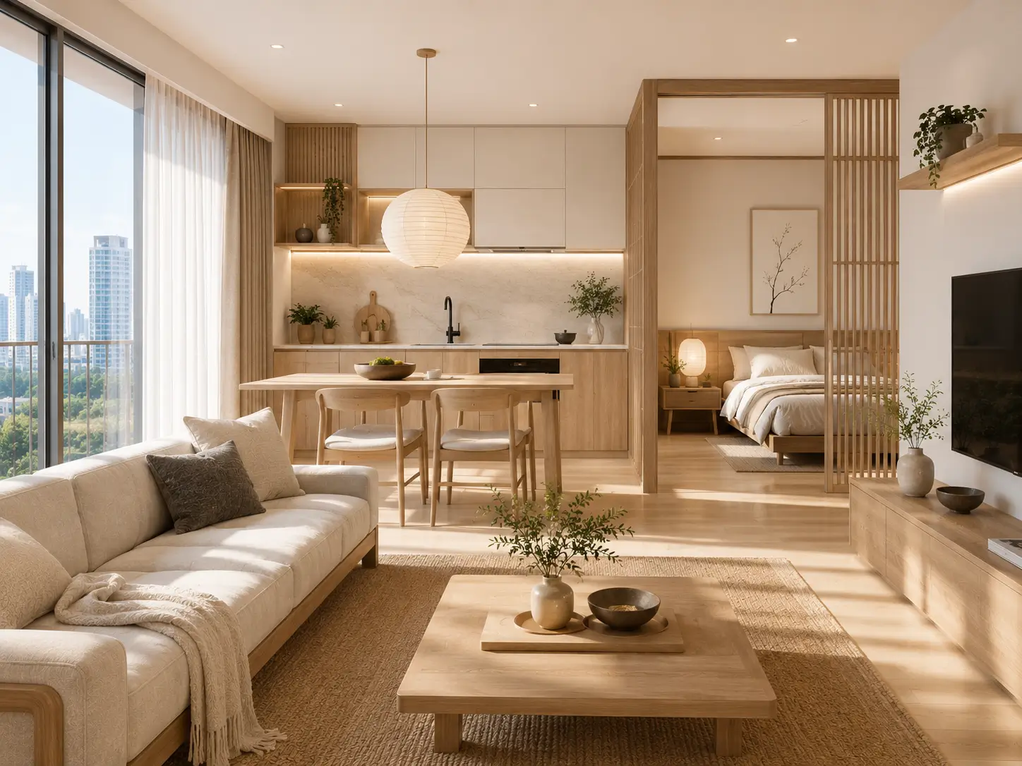 Interior apartemen Japandi