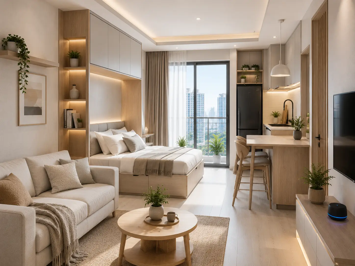 Desain apartemen studio modern