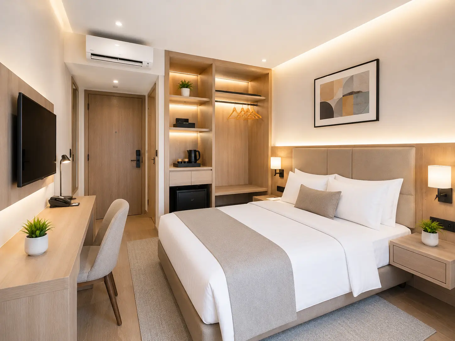 Interior kamar hotel 3x4 modern minimalis