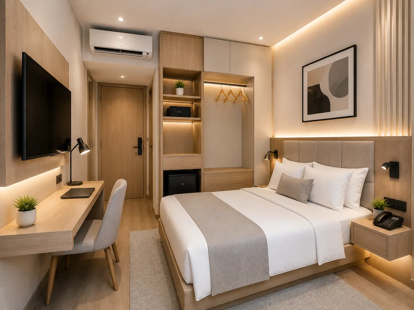 Interior kamar hotel compact modern