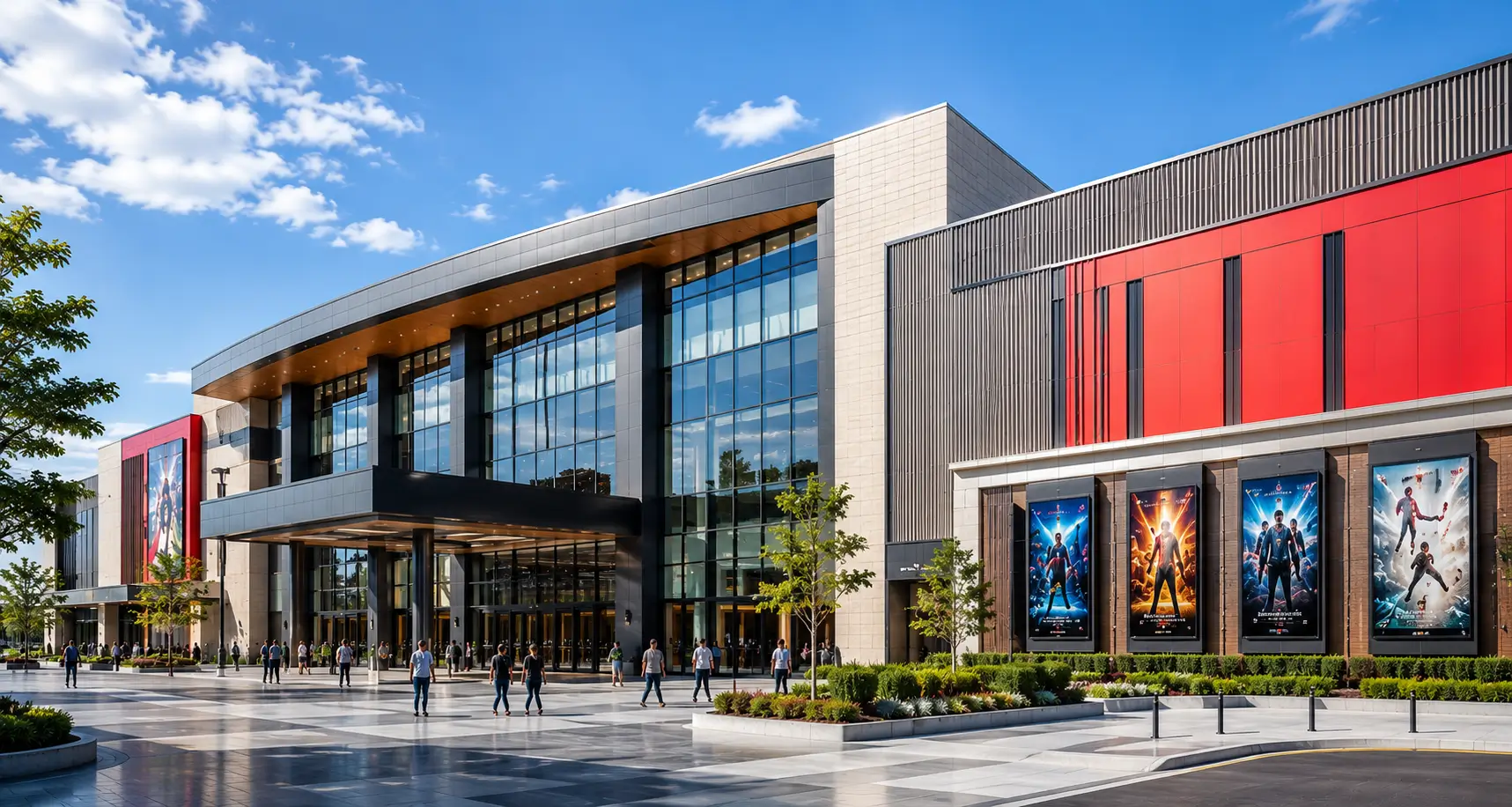 Proyek pembangunan gedung bioskop modern