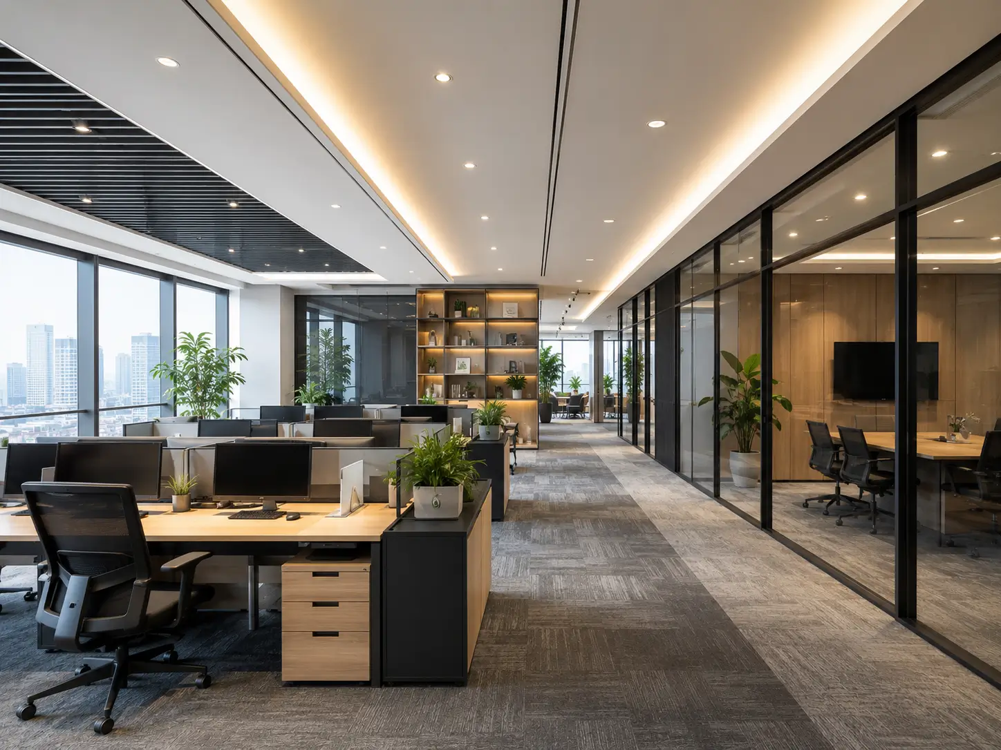 Proyek interior komersial dan kantor