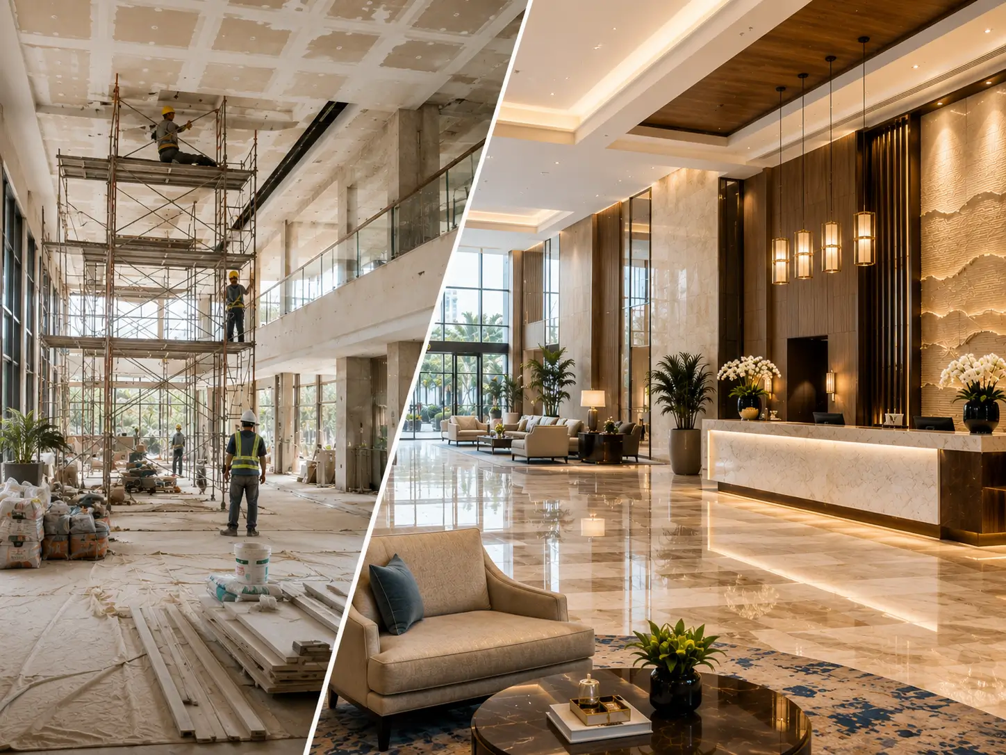 Renovasi hotel modern dan interior hospitality mewah