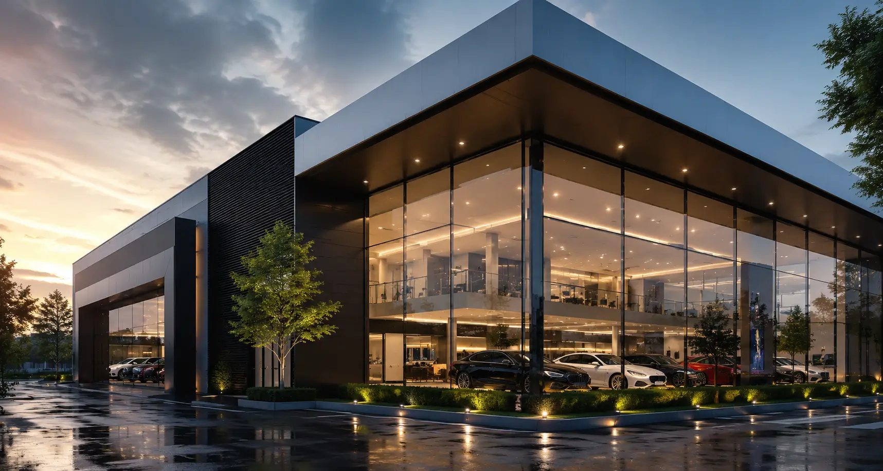 Pembangunan gedung showroom modern dan elegan