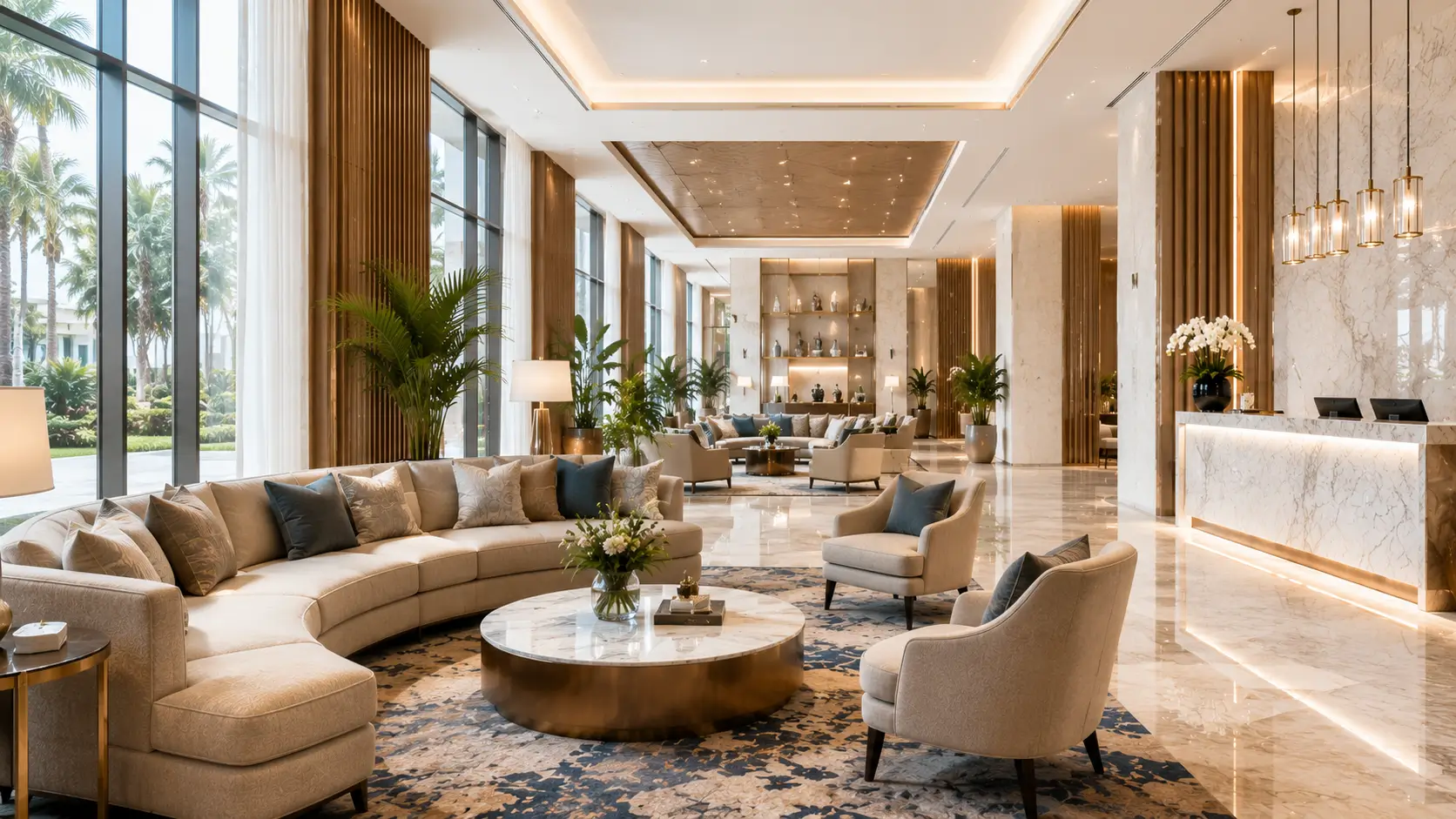 Renovasi interior hotel modern dan elegan
