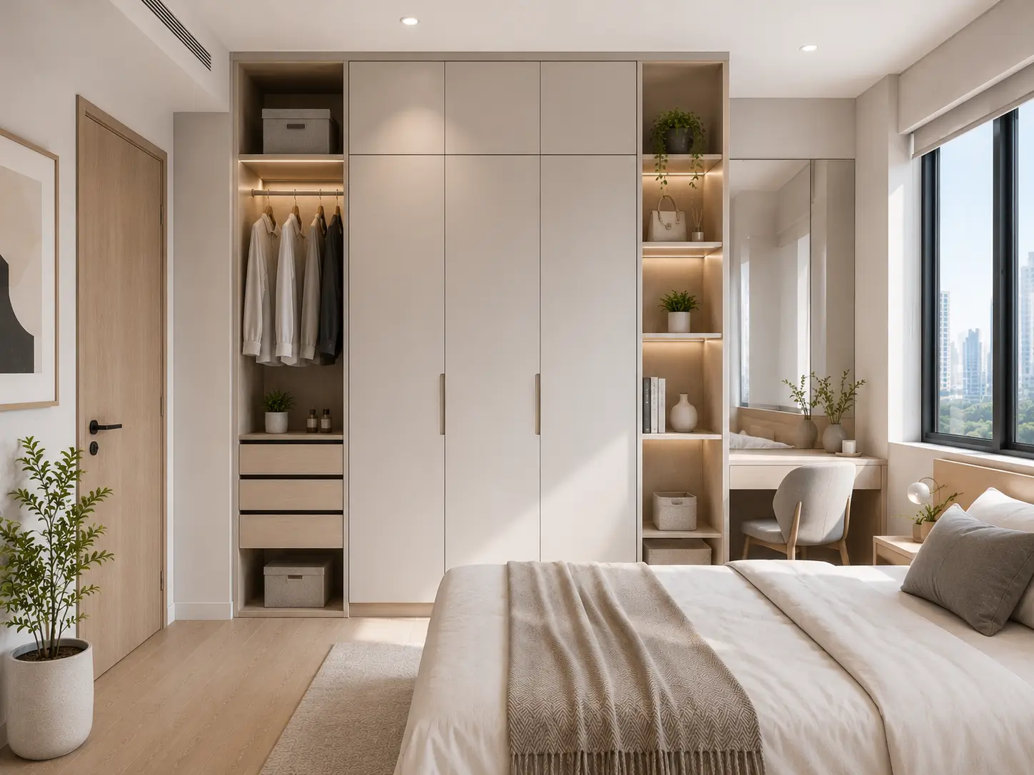 Wardrobe apartemen built in