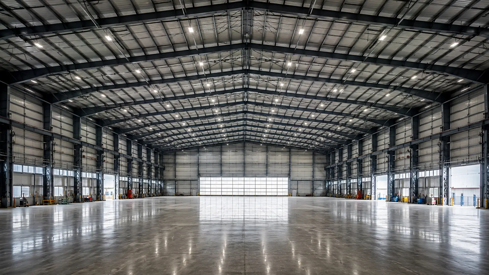 Struktur Baja Clear Span untuk Hanggar Bentang Lebar