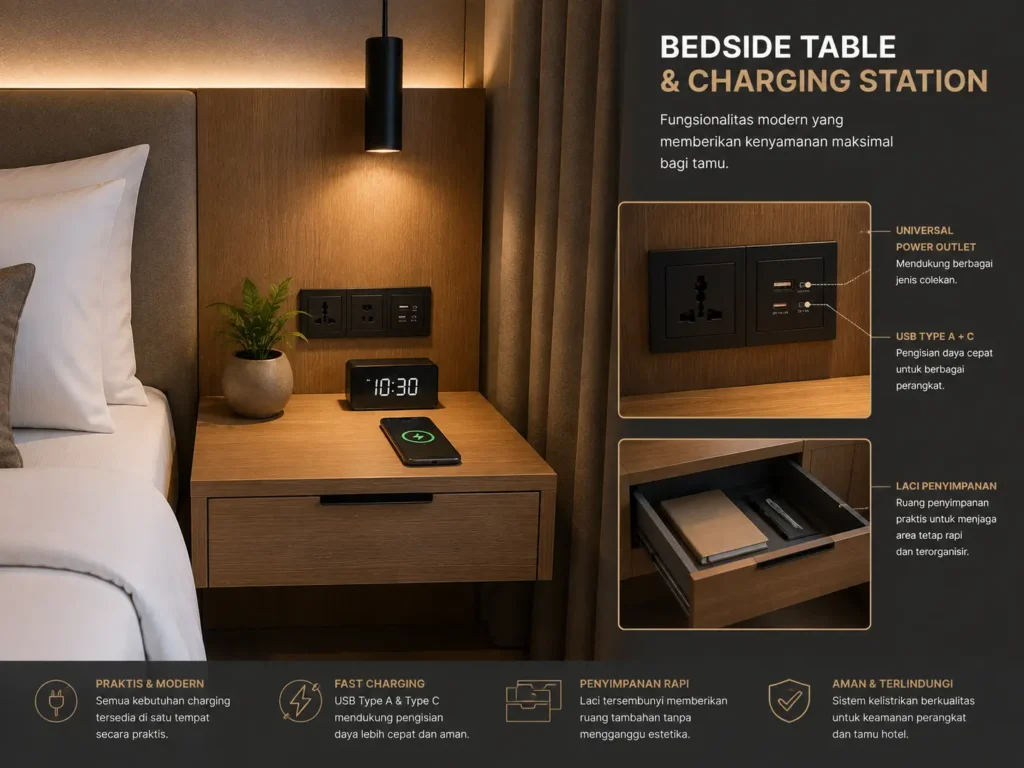 Bedside Table dan Charging Station
