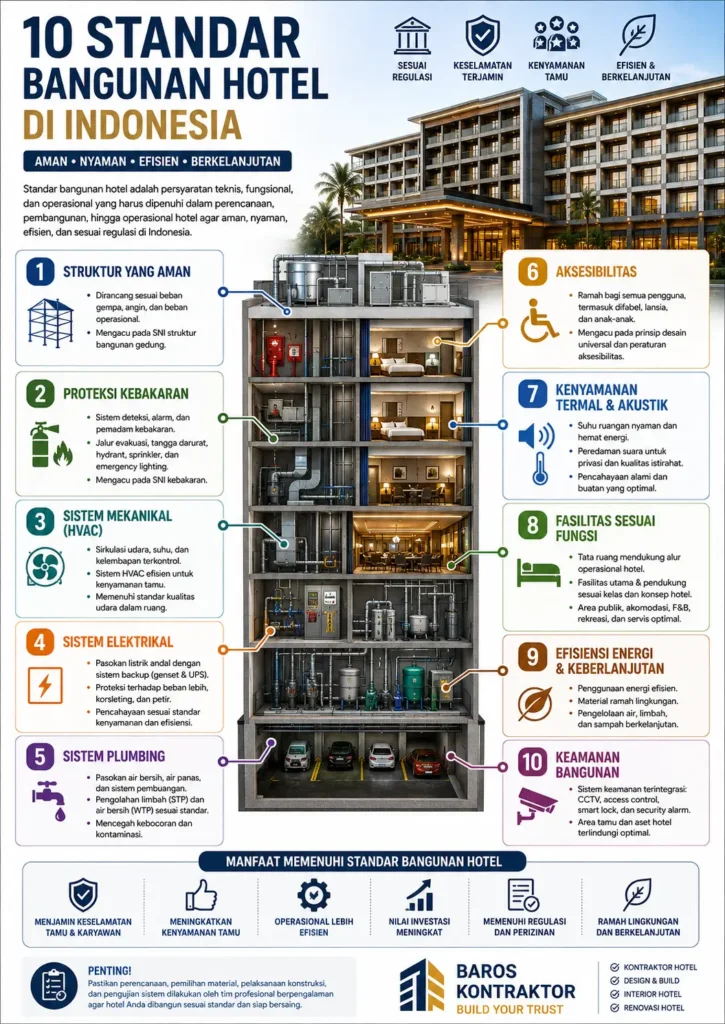 Infografis 10 Standar Bangunan Hotel di Indonesia