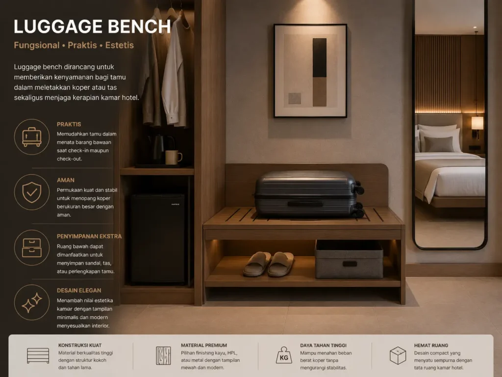 Luggage Bench pada Kamar Hotel