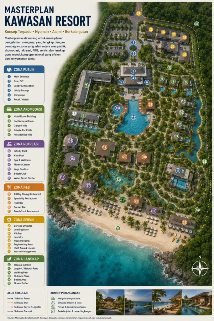 Masterplan ilustratif kawasan resort