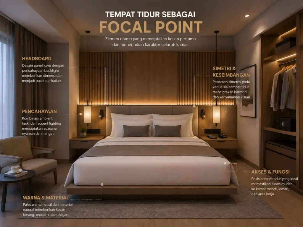 Tempat Tidur hotel sebagai Focal Point