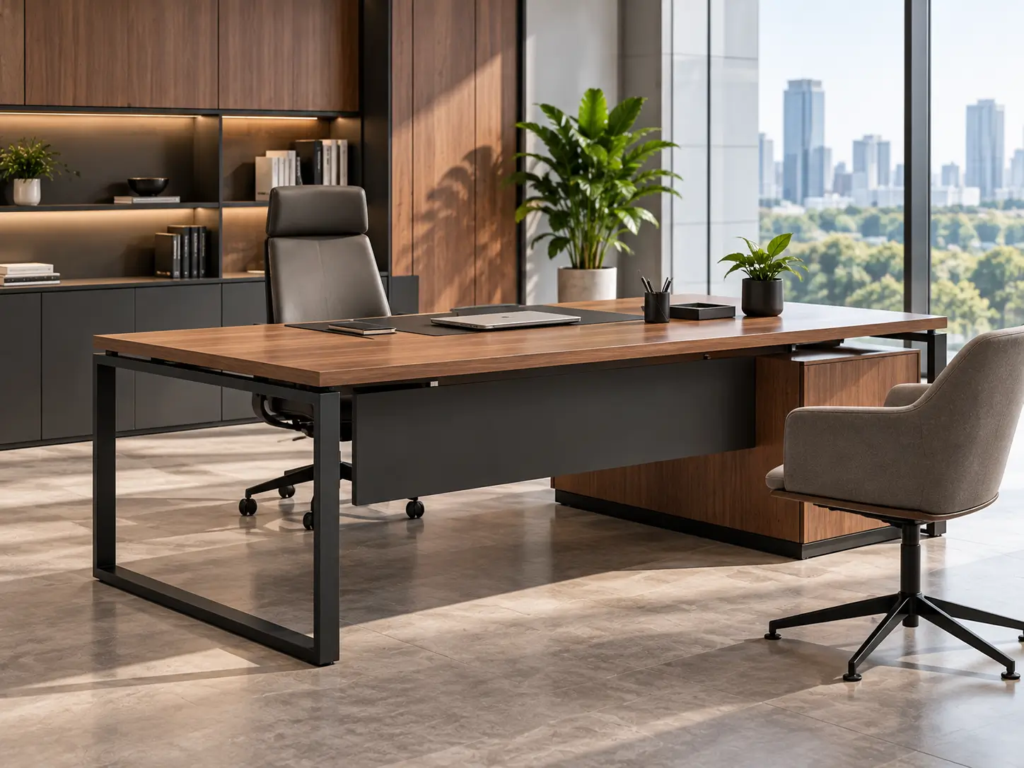 Meja kantor untuk aktivitas kerja individual